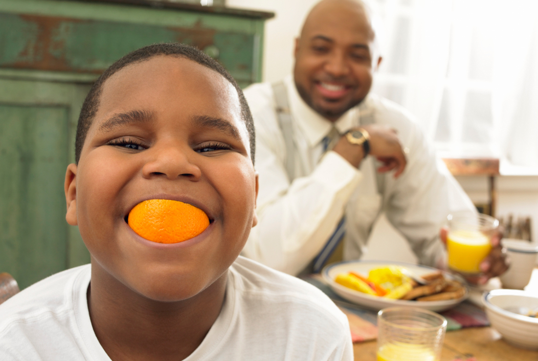 happy african kid eating